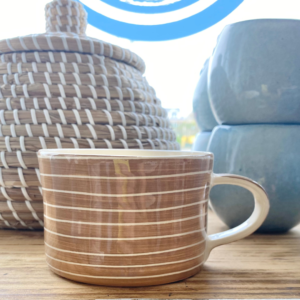 Coastal Stripe Mug Wht/Coffee