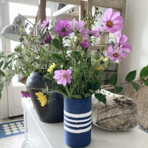 Coastal Rope Vase Navy/White