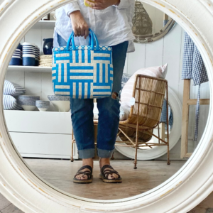 YGN Turquoise Stripe Bag - Small