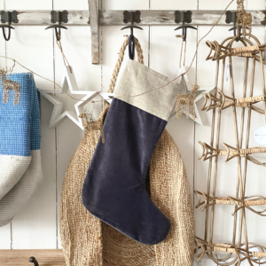 Karru Cotton Velvet/Jute Stocking Charcoal