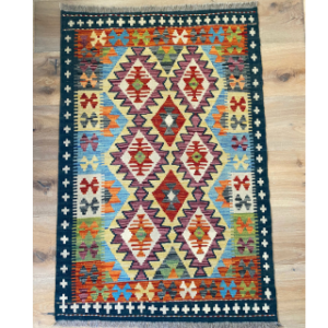 Vintage Afghan Wool Rug Small