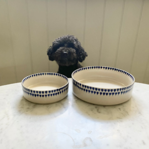 Indigo Drop Ceramic Pet Bowl Large