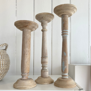 Washed Mango Candlesticks Set of 3