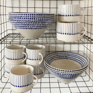 Indigo Drop Small Serving Bowl
