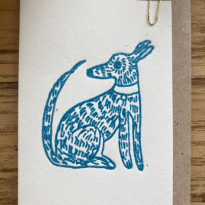 Meg Fatharly Sitting Dog Hand Embossed Card