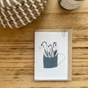 Meg Fatharly Snowdrops in Cup Hand Embossed Card