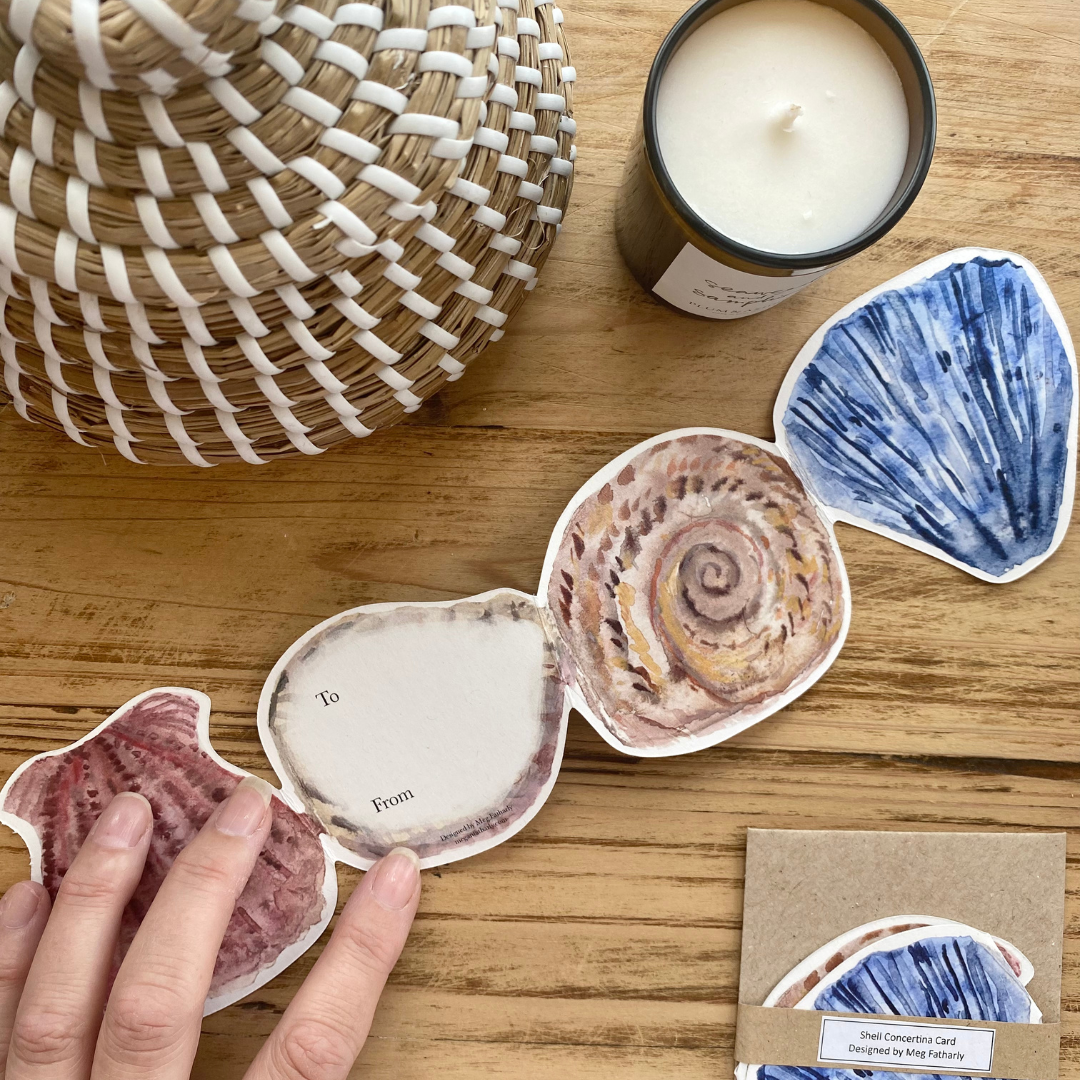 Meg Fatharly The Shell Collector Concertina Card – Tin Coast Design ...