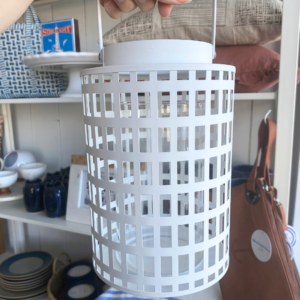 White Windowpane Metal Lantern